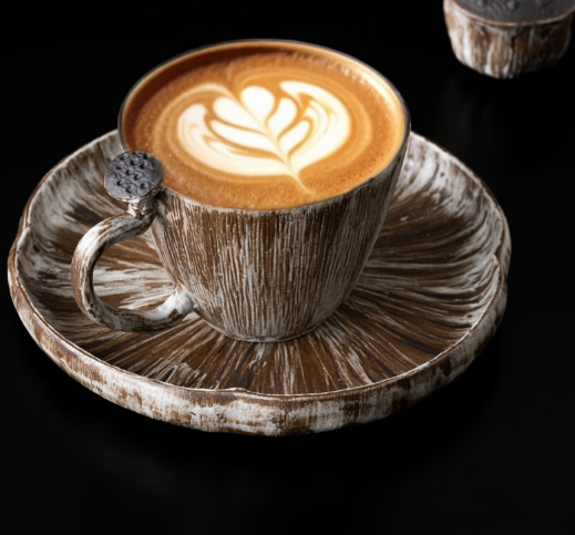 Handmade Ceramic Coffee Mug – Retro Unique Latte Cup
